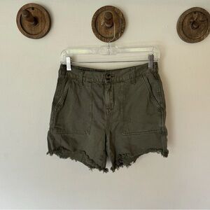 Aerie High Rise Raw Hem Frayed Cutoff Utility Adventure Shorts Boho Womens